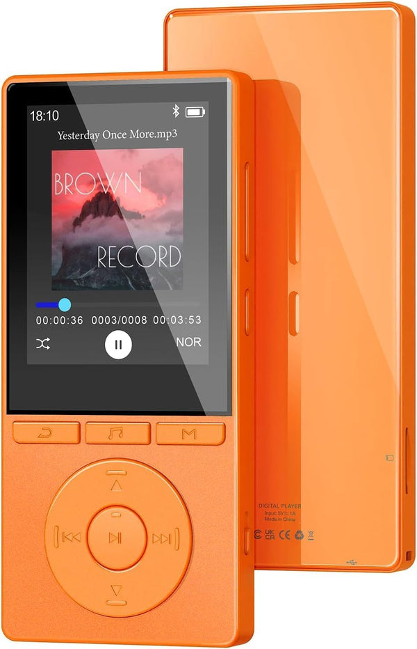 Aiandcc 64GB MP3 Player with Bluetooth 5.3, Color Screen 2.4", Music Player with