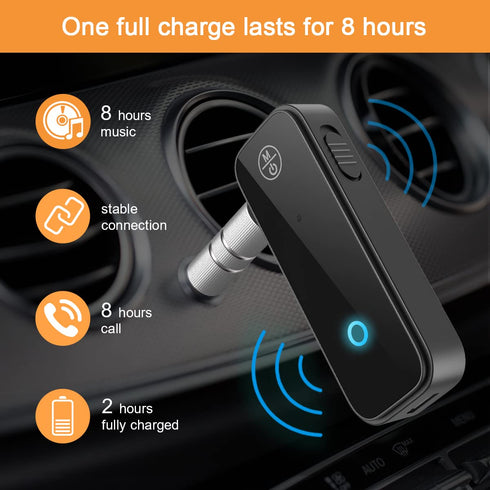 JXTZ (Upgraded) Bluetooth AUX Adapter for Car, Wireless Audio Receiver for Car Stereo/Home Stereo
