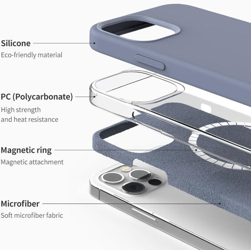 Sinjimoru 15, 15 Magnetic Silicone Case for iPhone Anti-Dust and Compatible with Magsafe, iPhone Silicone Case