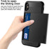 Vofolen Case for iPhone Xs Max, Black Wallet Card Holder Sliding Cover, Dual Layer Protective Hard Shell Armor Case