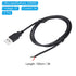 PATIKIL 1M/3Ft 5V 3A USB Pigtail Extension Power Cable, 3 Pcs Black 22AWG USB Plug to 2 Pin Bare Wire Connector for DIY