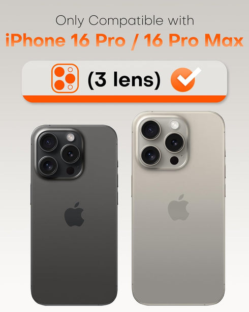2 Pack 16 16 TOCOL for iPhone Pro Max Camera Lens Protector/iPhone Pro Camera Lens Protector Tempered Glass HD