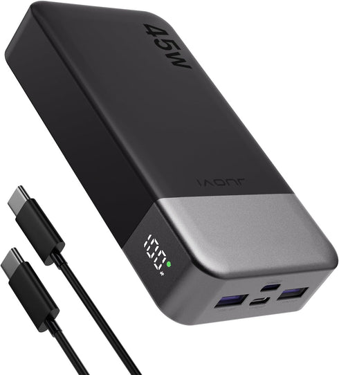 J2621 Power Bank 20000mAh, 45W PD3.0 QC 4.0 Fast Charging Battery Pack with LED Display for iPhone 15/16, MacBook