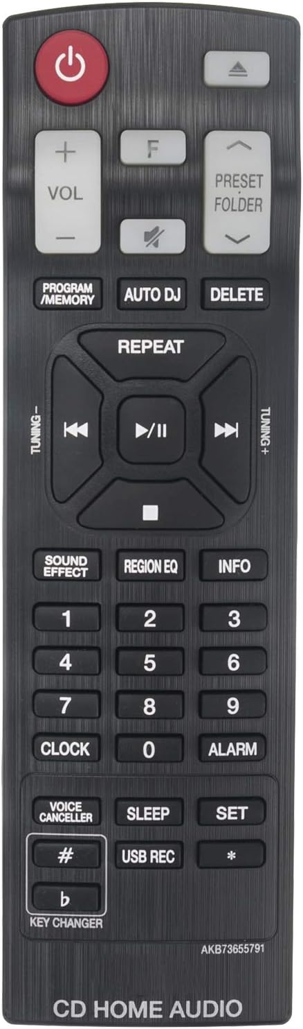 AKB73655791 Remote Control - Compatible with LG MINI HI-FI Audio OM4560 OM7560