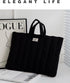 JINGJU-DESIGN 13" Commuting (15"x11") Canvas Tote Bag for Women | Japanese Minimalist Laptop Bag Fits Notebook & iPad |