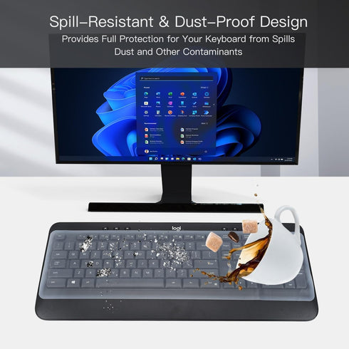 imComor 17.7" 5.5") Universal Keyboard Cover Skin for Standard Size PC Computer Desktop Keyboard Ultra Thin Silicone