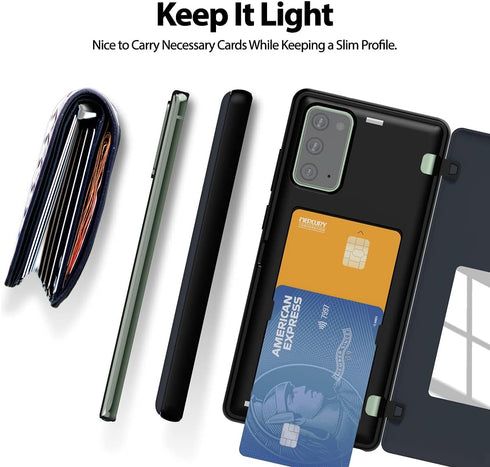 GOOSPERY Card Holder Wallet Case for Samsung Galaxy Note 20, Midnight Blue, Protective Dual Layer