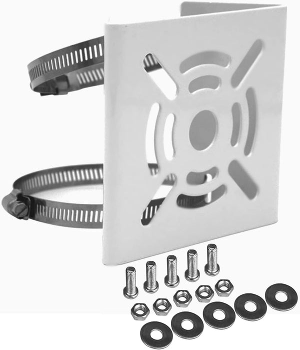 WiTi Universal Vertical Pole Mount for Security Camera, Solid Metal Bracket with Loops for CCTV Cameras (Small Size)