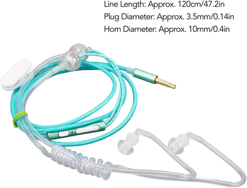 Yunseity Air Tube Headphones - Universal 3.5mm Bilateral Air Tube Earbuds with Noise Cancellation, Green