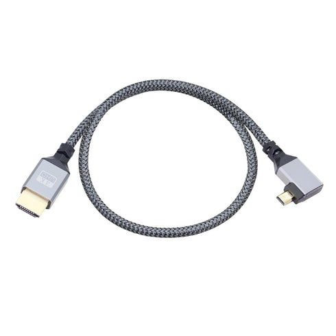 4K Cable,90 4K etc.(50cm) RIIEYOCA Micro HDTV to HDTV Adapter Degree Left Angle Micro hdtvMale to hdtvMale Aluminum