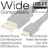 Cmple - Micro USB Cable, 1.5ft Male to Male, Charging & Data Sync for Android, Black