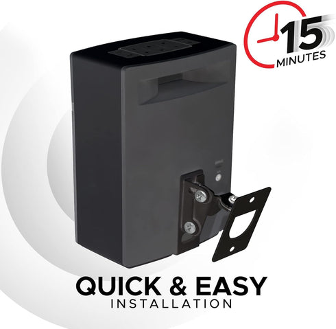 Sound Bass Wall Mount for Bose SoundTouch 10 Speaker, Black, 2.5mm Steel, Swivel +40 to -40, Tilt +3 Up, -35 Down