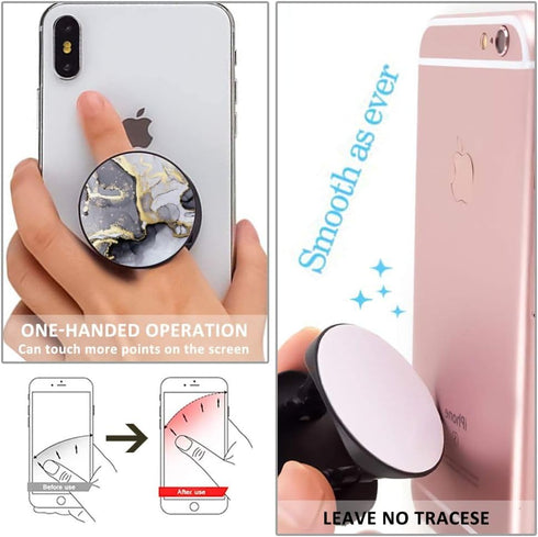 MOKKI 4 Pack Phone Grip, Cell Phone Holder for Smartphone, Finger Expanding Kickstand - Pink Blue Grey