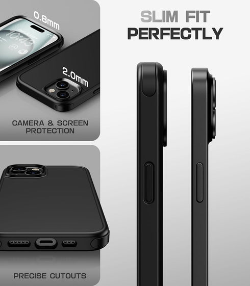 Mobnano 15 (2 for iPhone Case Compatible with MagSafe Frosted Matte Shockproof Case, Replaceable Anti-Collision Corners