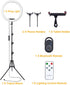 13" Selfie Ring Light with 63" Tripod Stand & 3 Phone Holders, LED Camera Ringlight with RGB Colors for Makeup/Videos