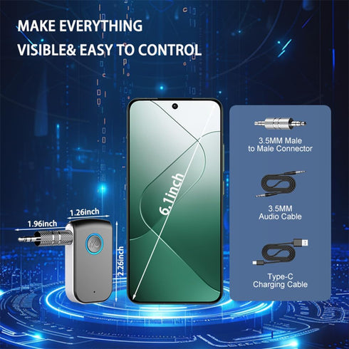 Senkiila Car,3.5mm Bluetooth AUX Adapter for Wireless Receiver AUX Bluetooth Car Adapter,Hands-Free Call for Cars