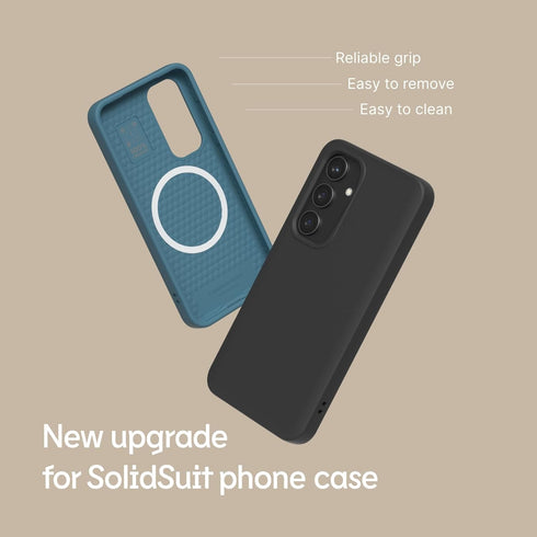 RhinoShield SolidSuit Case for Galaxy S24 - Classic Black, Shock Absorbent Slim Design, 3.5M / 11ft Drop Protection