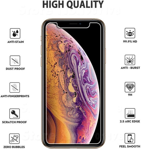 3 Pack Clear Premium Tempered Glass Screen Protector for iPhone XS MAX & 11 PRO MAX (6.5”)