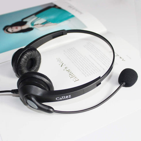 USB Headset with Microphone, Noise Cancelling & Audio Controls, Stereo Computer Headphones for Office
