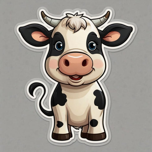 Acatalepsy Sticker Cute Dairy Cow Stickers for Water Bottle 2in, Waterproof Vinyl Kawaii Animal