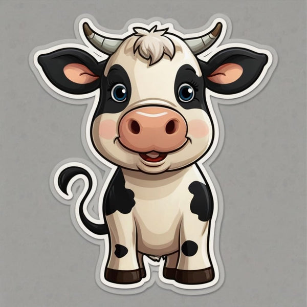 Acatalepsy Sticker Cute Dairy Cow Stickers for Water Bottle 2in, Waterproof Vinyl Kawaii Animal