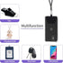 SS Phone Lanyard, Adjustable Detachable Neckstrap and Phone Tether, Suitable for All Smartphones - Black