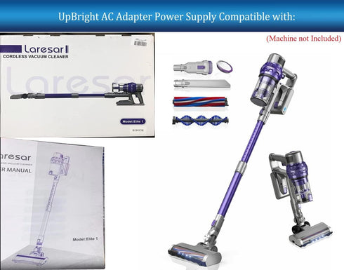 UpBright 31V AC/DC Adapter Compatible with Laresar Model Elite 1 3 4 5 Pro Elite1 Elite3 Elite4 Elite5 ElitePro 25.9V Li-ion Battery Cordless Stick Vacuum Cleaner 31VDC 500mA Power Supply Charger