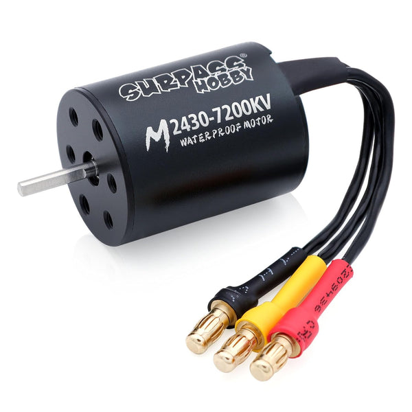 Surpass Hobby USA SurpassHobby 2430 7200KV Brushless Motor 2mm Shaft High Speed Waterproof Motor and