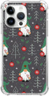 Cute Christmas Gnomes Phone Case for iPhone 15 Pro Max, TPU Protective Cover with Spruce Tree Design.