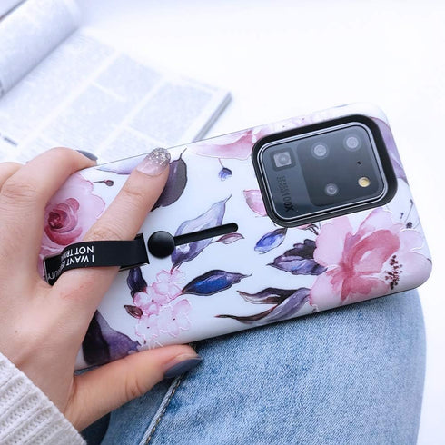 Compatible with Samsung Galaxy S20 Ultra Case, Rugged Shockproof Slim Fit Dual Layer, 3D Embossed Pink Flowers White