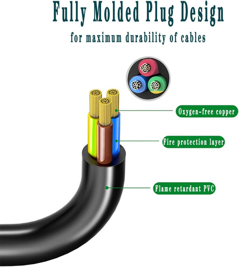 UNIMOSON Cable-10FT Amp Power Cord Compatible with ION Block Rocker, ION Pathfinder, ION Tailgater Bluetooth Speaker
