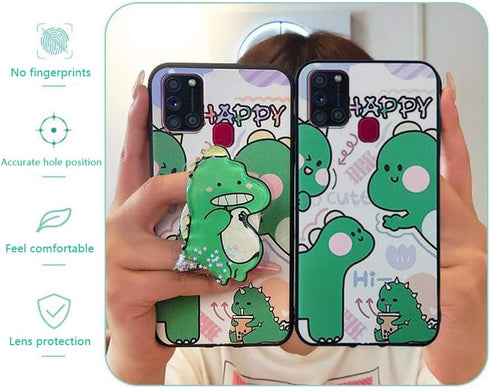 Cute Cartoon Case for Samsung Galaxy A71 5G, Slim Silicone Fit Protective Cover with 3D Liquid Glitter