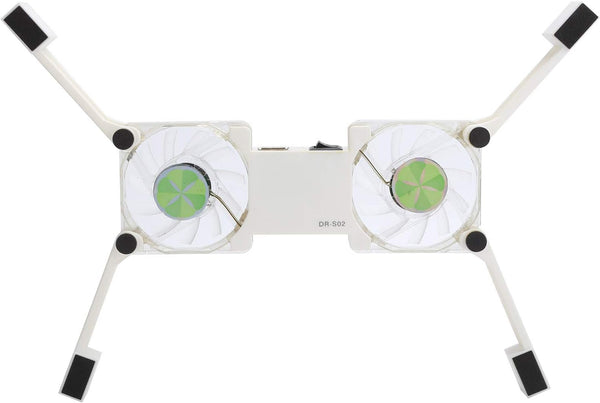 Portable Laptop Cooling Pad with Antiskid Mount, USB Foldable Heat Dissipation Stand for Notebook Computer, White