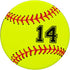 Softball No #14 Jersey Number 14 Gift for Ball Catcher & Pitcher PopSockets PopGrip: Swappable Grip for Phones
