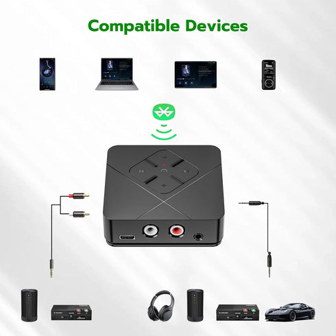 Ultrbeka 2026 6.0 3.5mm/RCA, Bluetooth Receiver for Home Stereo with Bluetooth Adapter for Stereo Receiver, Amplifier