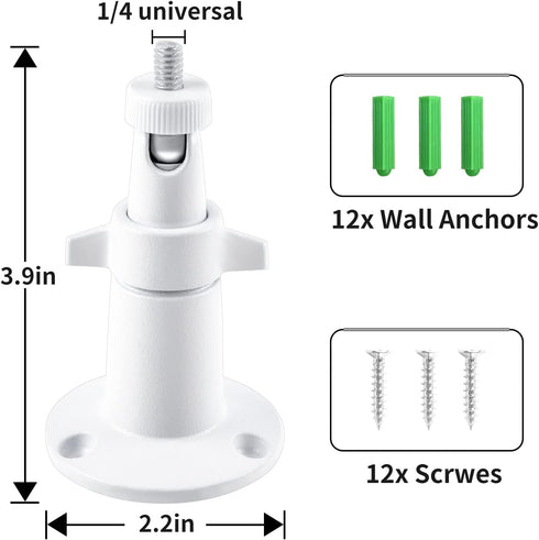 Security Camera Universal Mounting Bracket, Adjustable Indoor/Outdoor Security Wall Metal Bracket, Compatible with Arlo