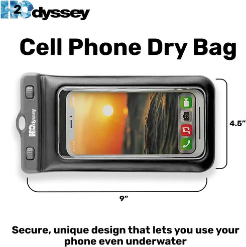 Waterproof Phone Case and Lanyard - Excellent Protection Floats in The Water (Black)
