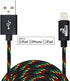 NRGPower Premium 3ft Nylon Braided USB Cable with Lightning Connector, MFi Certified for iPhone, iPad, Rasta