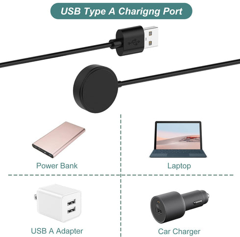 Charger for Gabb Watch 3, Replacement USB Charging Cable Cord for Kids Smart Watch (1, Black)