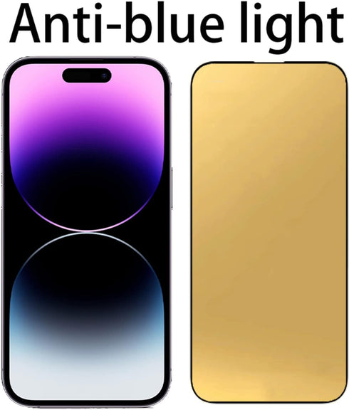 2 PCS Anti-Blue Tempered Glass Mirror Screen Protector for iPhone 14 Pro Max, 6.7 inch 9H Hardness Anti-scratch