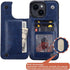 uCOLOR Wallet Case for iPhone 15 Plus 6.7" with Card Holder Slot, Flip PU Leather Kickstand, RFID Blocking, Navy Blue