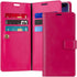 GOOSPERY Mansoor Wallet Case for Samsung Galaxy S10 Plus (2019) - Hot Pink Double Sided Card Holder Flip Cover