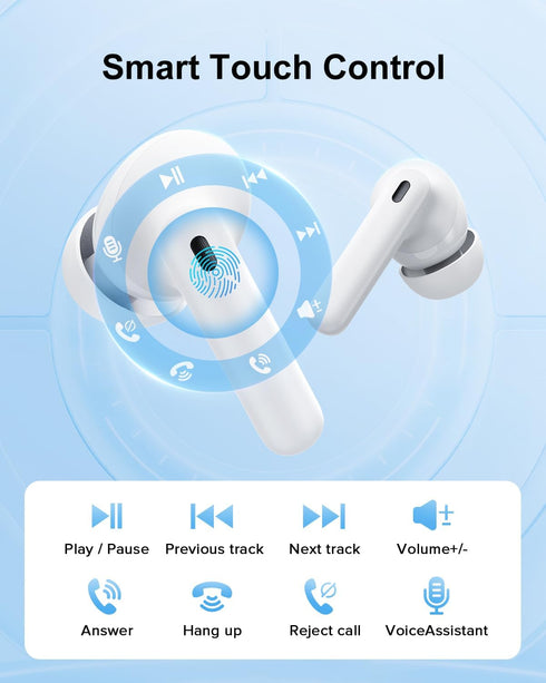 Wireless Earbuds, Bluetooth 5.3 Headphones, 42H Playtime, IPX7 Waterproof, HiFi Stereo Call Noise Cancelling Earphones