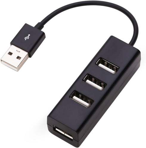 Apoi 4 Port USB Port Splitter Compact Portable High Speed USB 2.0 Data Hub for Windows MacBook PC - Black
