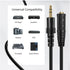 TNP AUX Headphone 3.5mm Extension Cable (3 Feet) - Male to Female Audio Auxiliary Jack Adapter