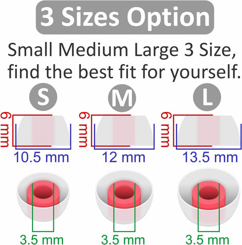 9 Pairs Ear Tips Compatible with JBL Tune 230NC TWS, S/M/L Silicone Eartips, Ear Buds Gel Wings Accessories for