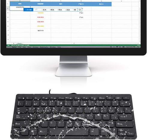 Spanish Keyboard Ñ, Mini Portable Wired Spanish Keyboard USB Interface for Desktop Computer 78 Keys