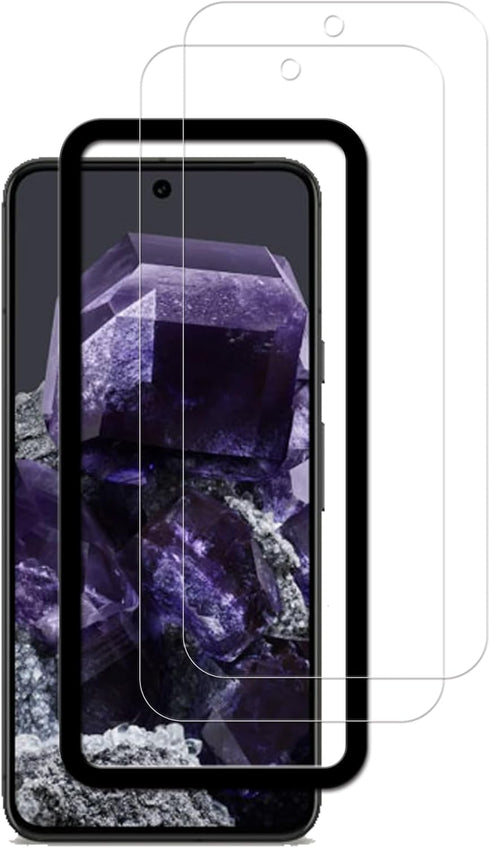 Easy Alignment Frame for Google Pixel 8 Pro Tempered Glass Screen Protector Film, 2-Pack
