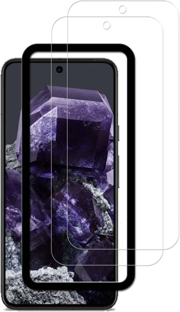 Easy Alignment Frame for Google Pixel 8 Pro Tempered Glass Screen Protector Film, 2-Pack