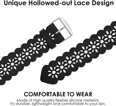 IDW13, IDW16, IDW19 Smartwatch Bands, Lamshaw 22mm Silicone Lace Replacement Straps for Various Watches